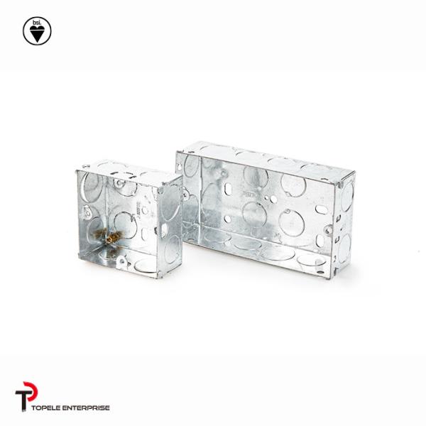 Electrical Boxes / 2-Gang British Standard Metal Conduit Box with PVC , Switch