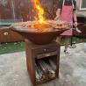 Buy cheap Outdoor 1000mm Diameter Corten Steel Wood Charcoal BBQ Grill With Rust Finish from wholesalers
