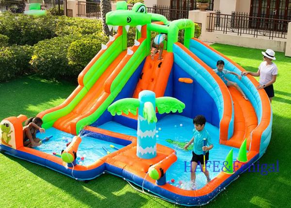 Buy cheap Inflatable Bouncer Air Double Water Slide Jumping Bouncy Castle Bounce House from wholesalers