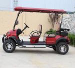 Red 4-Seater Electric Golf Cart with Optional Off-Road Tires Customizable LOGO