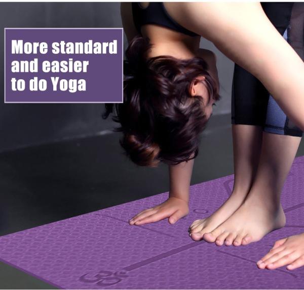 Buy cheap Beginner Fitness Yoga Mat TPE Yoga Mat Non Slip Gym Fitness Mat With Position Line from wholesalers