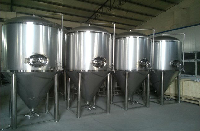 Argon Arc Welded Stainless Steel Beer Container , Conical Fermentation Tank