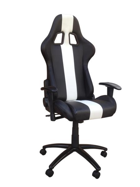 Buy cheap Black And White Adjustable Racing Seat Office Chair With Metal Frame from wholesalers