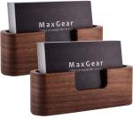 Natural Desktop Wooden Business Card Memo Holder Wooden Cards Storage Stand For