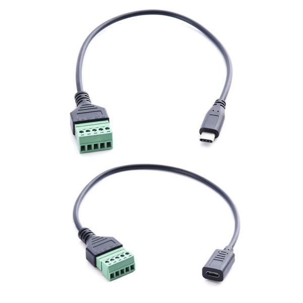Buy cheap Type-C 3.1 USB Female Male Jack To 5-pin Screw Terminals Adapter Expansion Cable 30cm from wholesalers