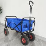 Stainless Steel Frame Collapsible Folding Wagon Pneumatic Tire Wheels Portable