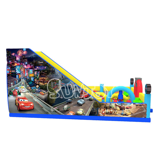 Cars Race Bouncer Slide 0.55mm Inflatable Amusement Park
