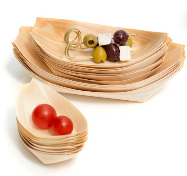 Buy cheap 7inch Handmade Wood Disposable Serving Cone Sushi Food Boat For Dessert from wholesalers