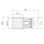 Power Straight Plug Connector 4 6 7 9 12 16 17 19pin IP67 M23 12 Pin Male Female