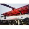 Buy cheap 56 Meter Max.Vertical Reach Red Used Heavy Equipment Boom Pump Putzmeister Pump Truck from wholesalers
