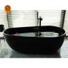 Buy cheap Glossy Black Resin Solid Surface Soaking Tub Rectangle Shaped For Hospital from wholesalers