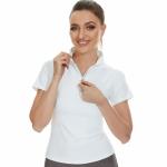 11 Colors Horse Riding Short Sleeve Shirt With Half Zipper Four Way Stretch