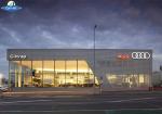 Q355b Prefab Commercial Retail Buildings Steel Structure Automobile Exhibition