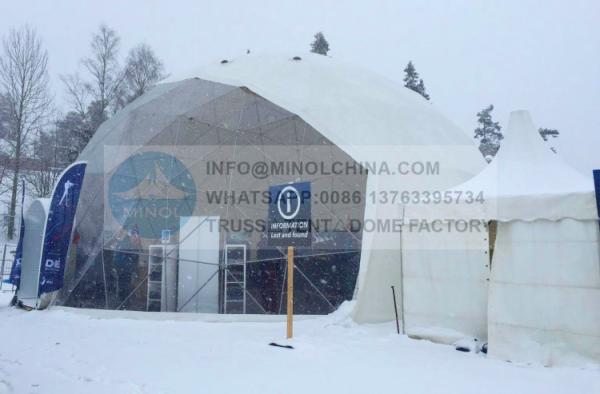 Buy cheap 30m Dia Outdoor Geodesic Dome Tents UV Resistant 850gsm PVC Coated from wholesalers
