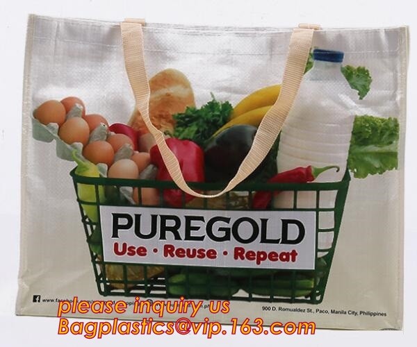 Factory custom recyclable folding laminated pp non woven bag shopping with heat transfer printing non woven fabric carry