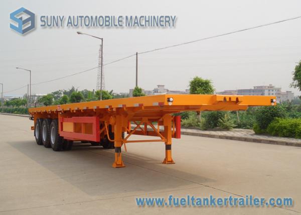 Buy cheap 40ft Container Flatbed Semi Trailer , 3 Axles 45T Flatbed Utility Trailer from wholesalers