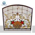 Round Stained Decorate Glass Panel Window Inside Catholic Church