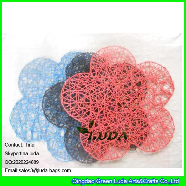 Buy cheap LUDA wholesale promotion tabel mat manhandmade paper straw placemat flower hot placemat from wholesalers