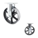 200mm Silver Color 300kg Capacity Hollow Core Rigid Caster Wheels Flat Tread
