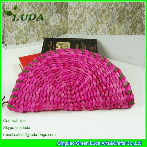 Buy cheap LUDA Semi Round Straw Cosmetic Bags Fashion Straw Clutches from wholesalers