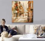 Impression Modern Art Oil Painting , Paris Street Oil Painting Wall Art on