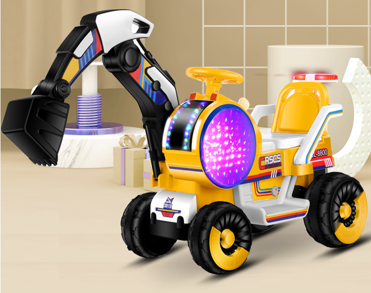 Kids' Electric Toy Battery Powered Sand Excavator Engineering Ride On Car in PP Plastic