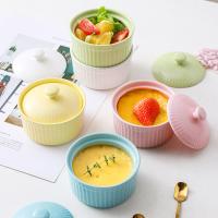 Buy cheap Oven safe Ceramic Creme Brulee Ramekins Bowls With Lid Cake Pudding Ceramic product