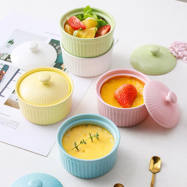 Buy cheap Oven safe Ceramic Creme Brulee Ramekins Bowls With Lid Cake Pudding Ceramic Dessert Bowl For Restaurant Wedding from wholesalers