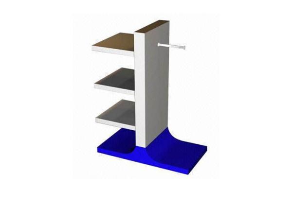 Buy cheap White Blue Wood Garment Display Stand Europe Style Movable For Hanging Clothes from wholesalers