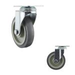 5" Flat Tread Gray PP Core Medium Duty Casters Zinc Painted Bracket