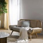 Bedroom Rattan Linen Sofa Linen Filled Sponge Seat Bag