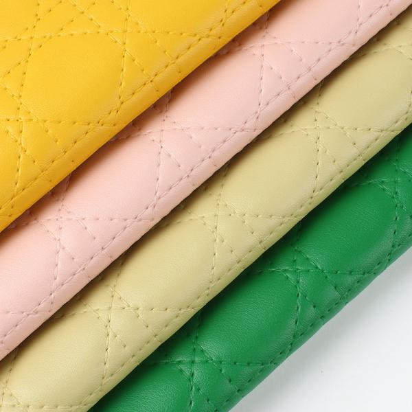 Buy cheap Waterproof Artificial PVC Leather For Bags Embroidered Plaid Woven Pattern from wholesalers
