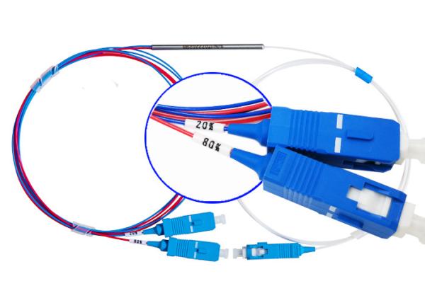 Buy cheap Non Uniform Dwdm Fiber Optical Power FBT 20/80 1×2 Coupler Mini 0.9 SC/UPC from wholesalers