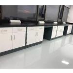 School Lab Work Bench Steel Wood Bench Work Laboratory With Storage Cabinet