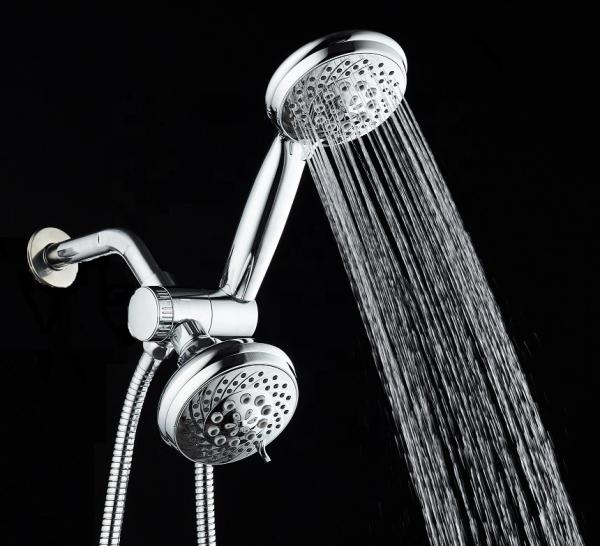 Buy cheap Combo shower heads 3 way 2 in 1 shower head full chrome high pressure 5 functions shower head from wholesalers