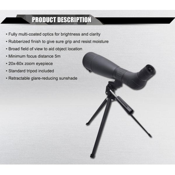 20-60X Magnification High Definition Zoom Spotting Scope with 45 Degree Angled Design