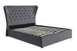 High Headboard Tufted Velvet Storage Bed