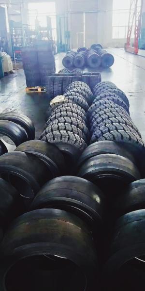 Buy cheap Black Pneumatic Forklift Spare Parts Rubber Wheel Web Type Solid Tyre Tear Resistance from wholesalers