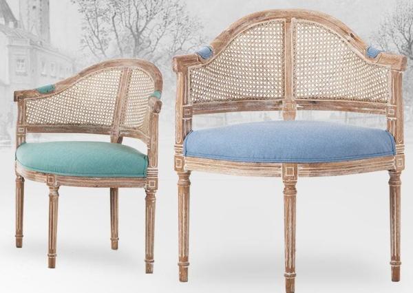 Buy cheap Antique rental wedding upholstery chair event furniture with wooden carved rattan back chair with armrest and cushion from wholesalers