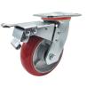 Buy cheap 8 Inch Swivel Caster Wheels Heavy Duty Orange PU Castor Wheel Iron Wheels from wholesalers