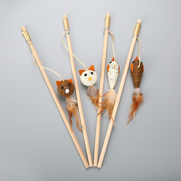 Buy cheap Multiple Styles Cat Pet Toys Interactive Funny Feather Cat Fishing Pole Toy from wholesalers