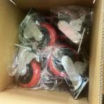 8 Inch Red PVC Korea Type Trolley Wheels Ball Bearing Heavy Duty Swivel Plate