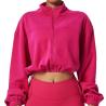 Buy cheap High Quality Custom Zip up Hoodies Streetwear Causal Crop Jackets Women Oversized Drawstring Cropped Hoodies from wholesalers