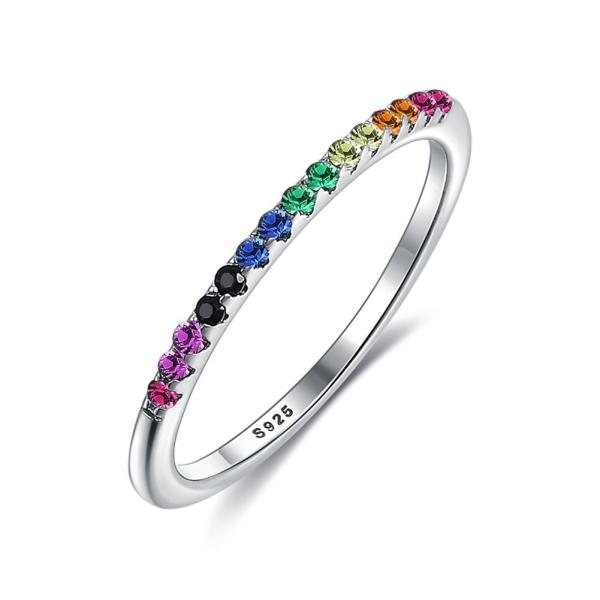 Buy cheap 21.1mm 1.2g Sterling Silver Jewelry Rings ODM Lead Free Rainbow Color Ring from wholesalers