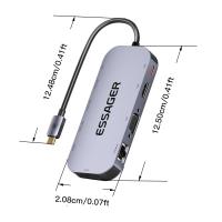 Buy cheap Maple Harp 11 In 1 Usb C Hub PD 100W Fast Charging 5Gbps 32GB SD Card 10 Ports product