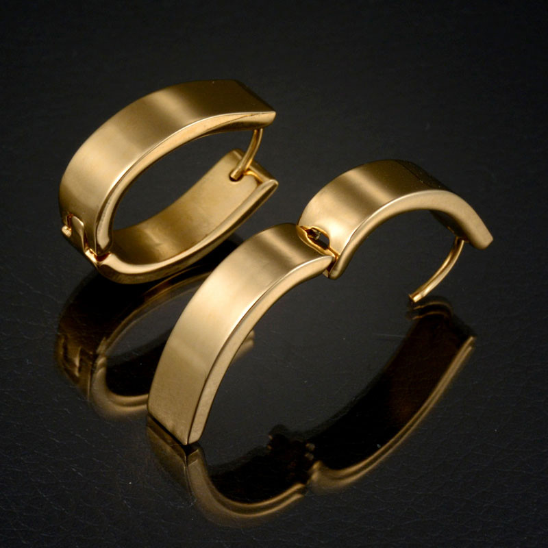 Hot Sale Men Piercing Jewelry Punk Style Stainless Steel Hoop Huggie Earrings