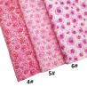 Buy cheap Pink 100% PU Leather Printed Gretel Rose Flower Polyurethane Imitation Leather from wholesalers