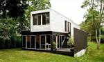Vacation Prefabricated Container House , Red Color Shipping Container Buildings