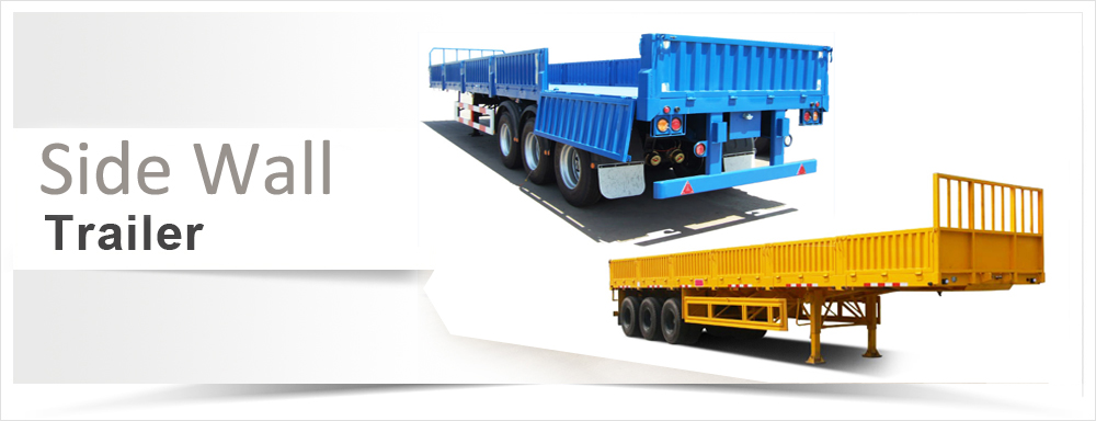 Steel High Bed Semi-trailer Truck 3 axles 60Ton cargo carrier truck trailers with good