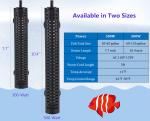Hygger 500W 300W Aquarium Heater Submersible Fish Tank Heaters with LED